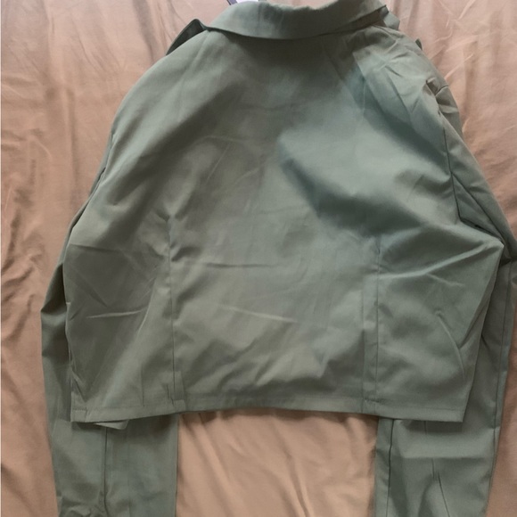 Cropped blazer in teal - Picture 4 of 5